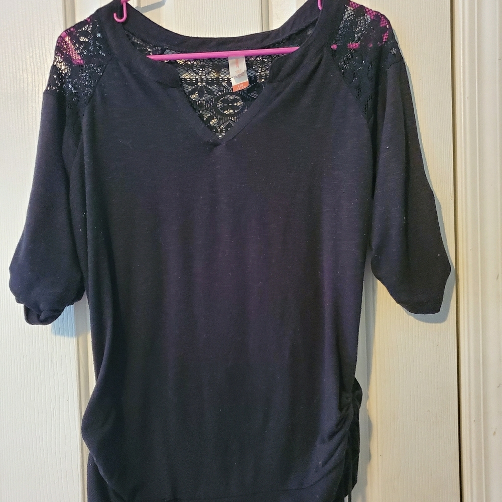 No Boundaries Black Lace Top